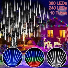240/360 LED Meteor Shower Lights Fairy String Light Falling Rain Tree Xmas Decor