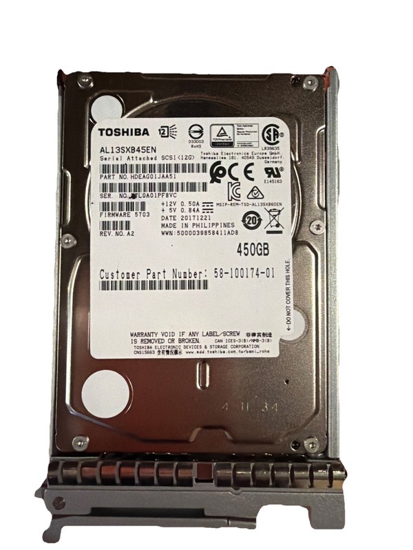 CISCO Toshiba 450GB 15K 2.5" AL13SXB45EN SAS HDD HDEAG01JAA51 58-100174-01