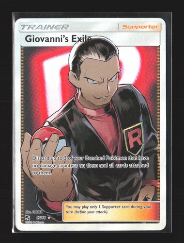 Pokemon Hidden Fates #67/68 Ultra Rare, Holo Giovanni's Exile (Full Art)