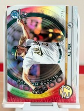 2020 Bowman Chrome A.J. Puk Scouts Top 100 Rookie Red Refractor /5