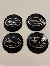 4x Radkappe Aufkleber 56mm Schwarz Felgendeckel Set für Subaru Neu