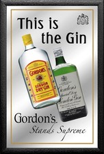 Gin Spiegel Mirror Wandspiegel 30cm Bar Kneipe London Dry Gordon&acute;s Supreme