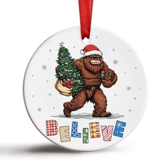 Bigfoot Christmas Ornament Sasquatch Tree Decor Funny Holiday Christmas Gift 