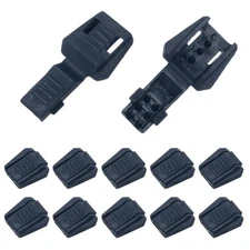 0.5" Zipper Pull Cord Lock, Plastic Shoe Lace End Clips, 12 Pack Navy Blue