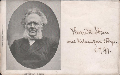 HENRIK IBSEN - Norwegischer Dramatiker & Dichter - original handsignierte Postkarte 1899