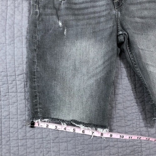 H&M Jean Shorts Men 36 x 11 Gray Denim Slim Fit Coupe Etroite Distress Cut Offs - Picture 12 of 24
