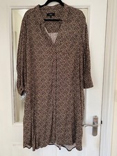 BRAND NEW NEXT BLACK TAN & CREAM ANIMAL PRINT COLLARED SHIRT DRESS - SIZE 22!!