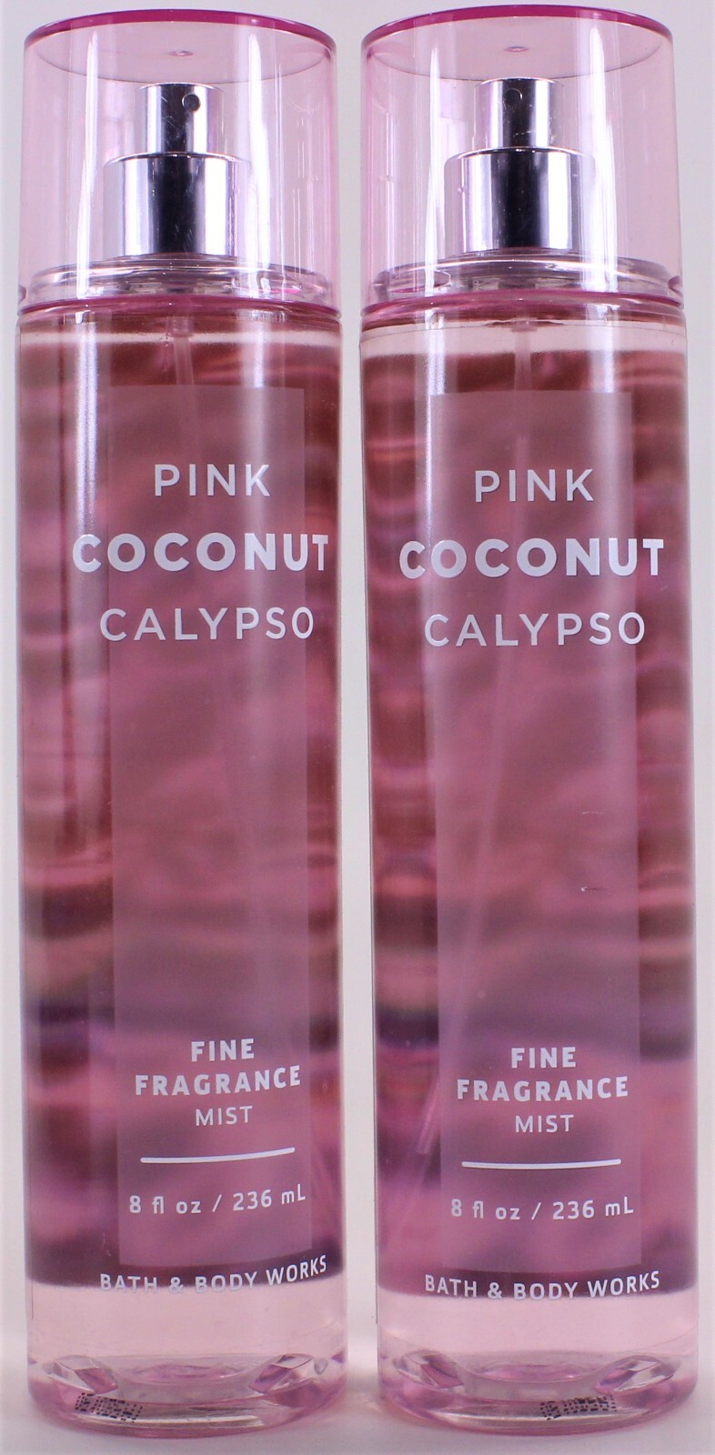Pink Coconut Calypso Coconut Fragrance Bath And Body Works QTY 2- Bath Body  Works PINK COCONUT CALYPSO Fine Fragrance Body