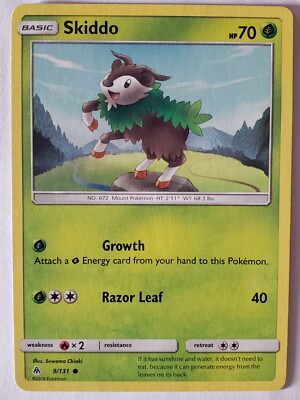Skiddo 9/131 VLP - Forbidden Light Sun Moon Pokemon Card $2 Combined Shipping