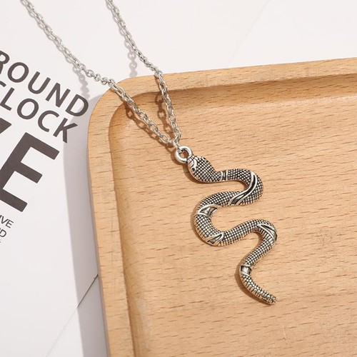 Men Pendant Necklace Zodiac Serpent Cobra Snake Chain Punk Retro Jewelry Gift - Picture 11 of 12