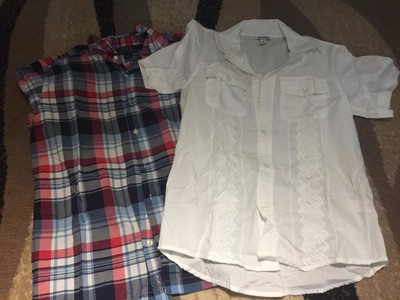 Price Comparisons 2 BOYS SHORT SLEEVE BUTTON SHIRTS SIZE L GREAT CONDITION POLO OLD NAVY GREAT 