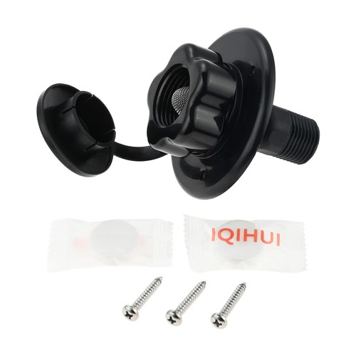 Black Plastic A8758 Rv Water Fill Inlet 77mm With 3Screw for Unrestricted Travel - Picture 4 of 8
