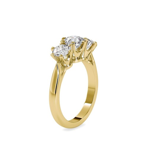 2ct F VS2 Lab Grown Diamond 10K White Solid Gold Three Stone Engagement Ring - Picture 11 of 13