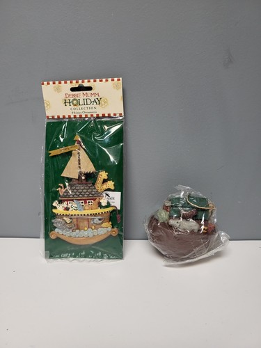 Kurt Adler Debbie Mumm Painted ResIn Noah’s Ark With Sail Resin Ornament's New - Picture 2 of 12