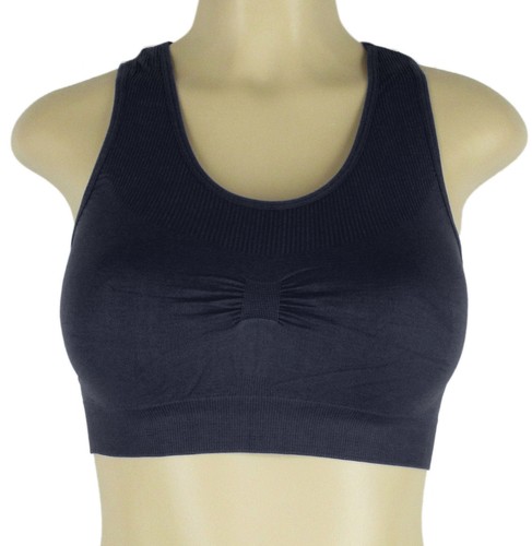 Women Sports Bra Yoga Fitness Crop Tank top Stretch Racerback Spandex Bandeau - Picture 24 of 33