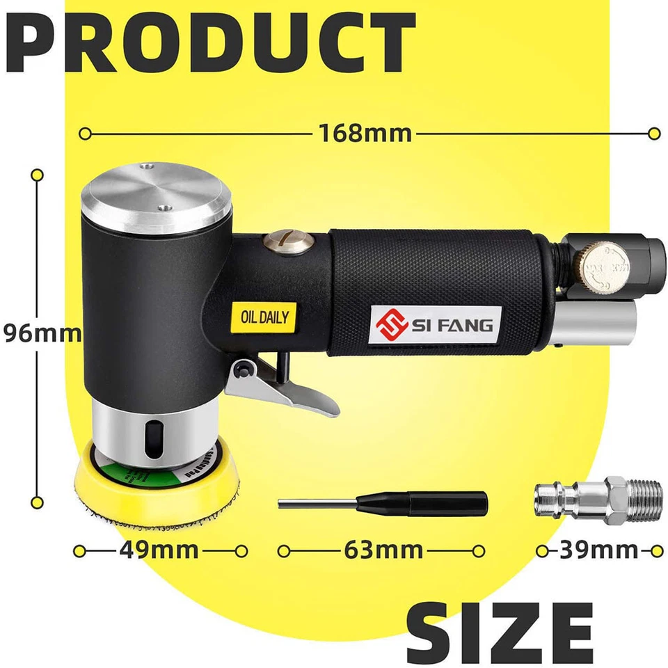 Mini Air Sander Kit 1"2" 3" High Speed Dual Action Random Orbital Car Polisher - Image 2 of 4