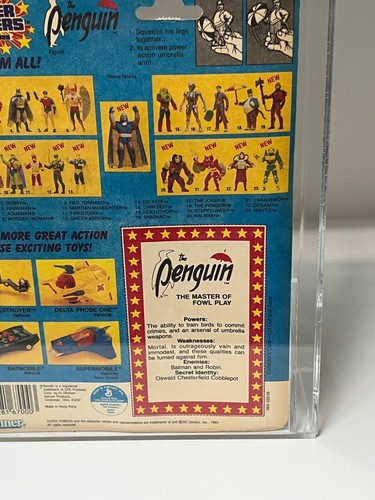 AFA 75 Vintage Series 1 1985 Kenner SUPER POWERS PENGUIN 23 back STUNNING MOSC - Picture 16 of 17