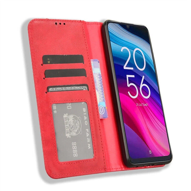 Retro Book Wallet Leather Flip Skin PHONE Case For TCL K11 50 40 30 XE XL LE  Foto 3 de 4