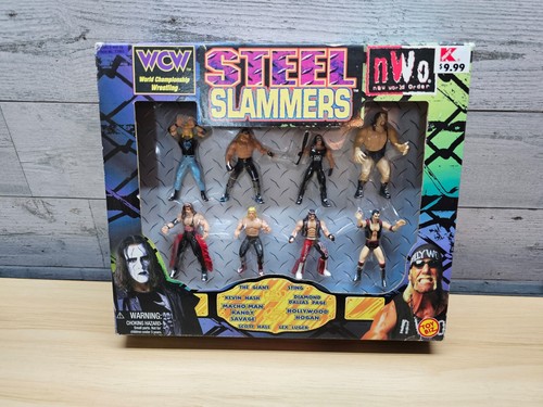 Vintage 1998 WCW NWO STEEL SLAMMERS WRESTLING MICRO ACTIONFIGUR SET - TOY BIZ