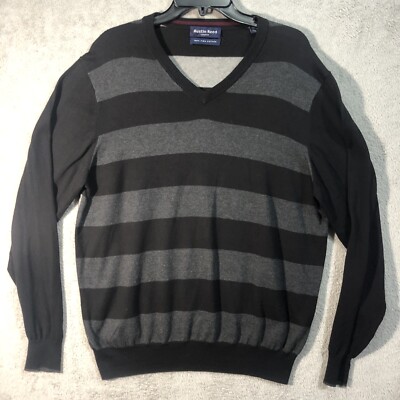 Austin Reed London Pima Cotton V-Neck Sweater Men's Extra Large Black ...