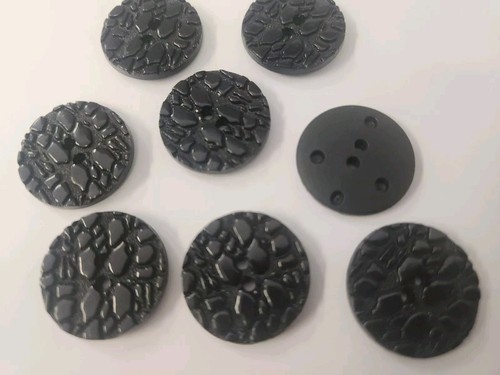 UNIQUE VINTAGE BUTTONS SET OF 12 SHINY BLACK TUZ3665 LAST! - Bild 2 von 2
