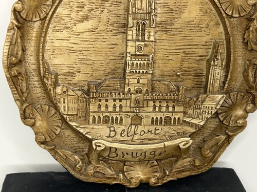 Castle Carved 3D Plaque Wall Decor Art Belfort Tower Brugge Travel Resin 6” - Picture 14 of 15