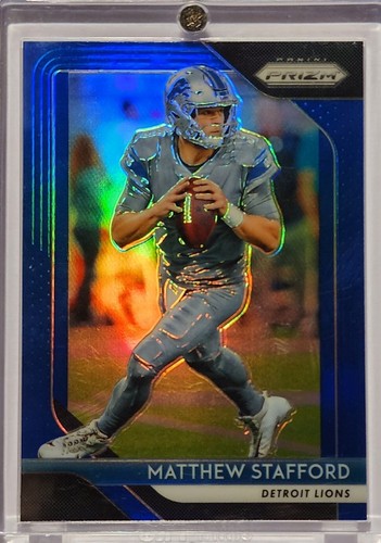 2018 Panini Prizm Matthew Stafford Detroit Lions Blue Prizm Refractor - Picture 1 of 2