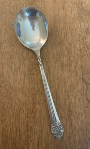 1 Round Soup Gumbo Spoon Plantation 1948 Oneida Rogers Silverplate - Picture 1 of 2