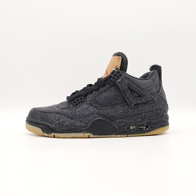 AO2571-001 Nike Levi's Air Jordan 4 Black Denim Blank Tag (Men's