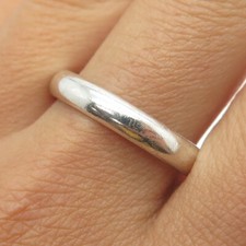 925 Sterling Silver Vintage Classic Wedding Band Ring Size 11.25