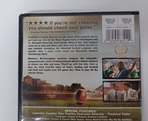 We Are Marshall DVD Football Matthew McConaughey Matthew Fox - True Story - Imagen 2 de 8