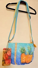 BLUE  PINEAPPLE Cotton Poly CROSSBODY Adjustable Strap PAUL BRENT Sun 'N' Sand