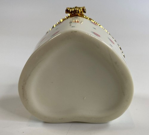 Vintage Porcelain Trinket Box Beautiful Fan and Hearts - Picture 5 of 7