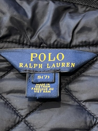Polo Ralph Lauren Blue Zip Button Kids Small 7 Quilted Pocket Puffer Vest Jacket - Picture 9 of 11