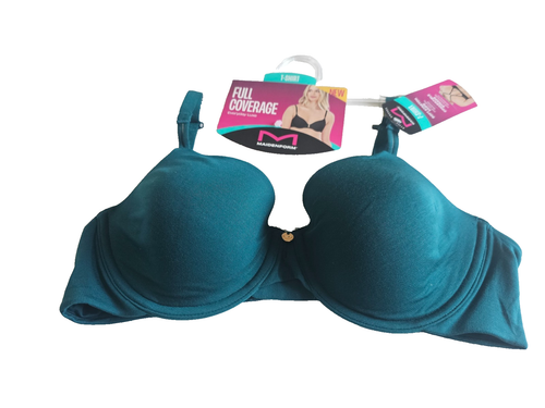 Maidenform Women's Underwire Everyday Luxe T-Shirt Full Coverage Bra Teal 36C - 第 1/5 張圖片