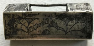 Vintage China Chinese Silver Longevity Lock Geometric 