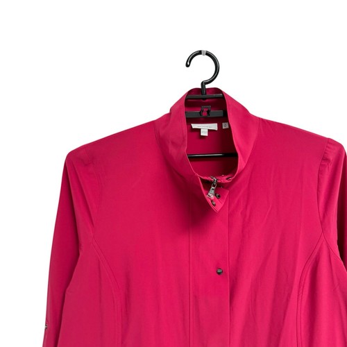 Chicos' women's active wear jacket Fuchsia zip up snaps size 3 (XL) - 第 3/13 張圖片