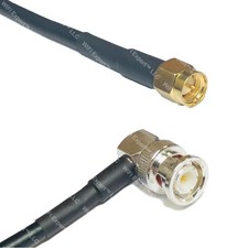 RFC195 SMA MALE to BNC MALE ANGLE Coax RF Cable USA-Ship Lot