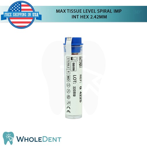 X1 MAX Titanium Dental Spiral Int Hex 2.42mm, Surface Treatment RBM - Picture 5 of 7