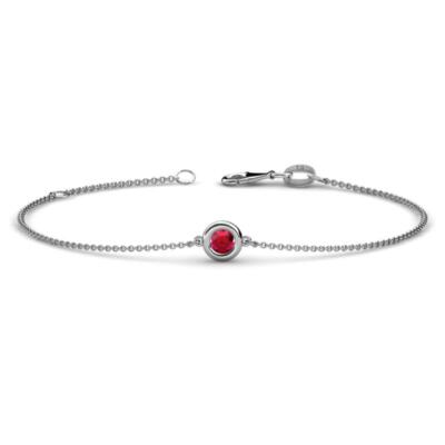 Saphire Solitär Station Minimalist Armband 14K Weißgold JP:185486