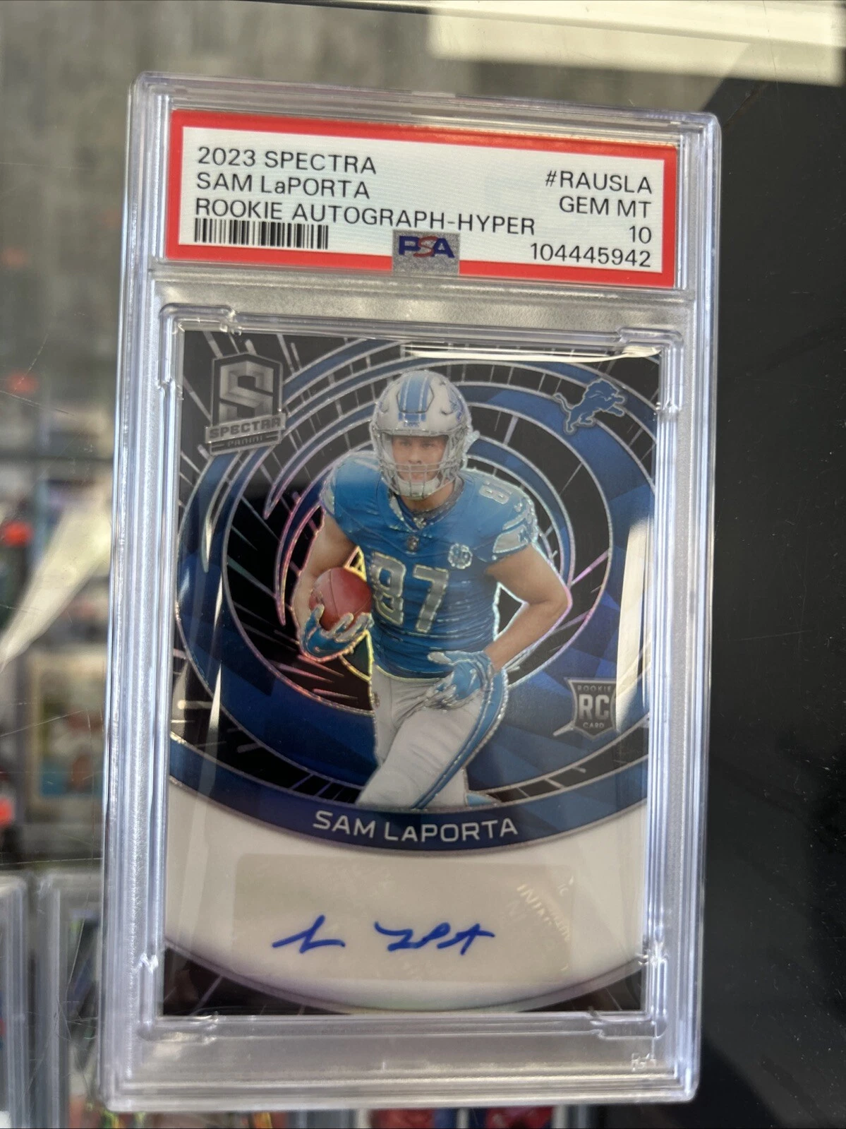 Sam LaPorta Panini Spectra Rookie Autographs #RAUSLA Hyper