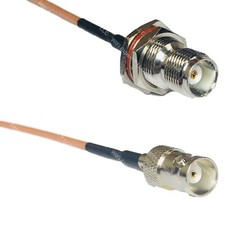 RG316 TNC FEMALE BULKHEAD to BNC FEMALE RF Cable Rapid-SHIP LOT