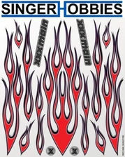 XXX MAIN RACING XXXH006 RC VEHICLE Scarlet Fire (Flames) Large Decal HRP