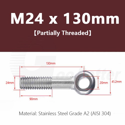 Forged Eye Bolt M5 - M24 Catenary Wire Hanging Screws DIN 444 Stainless Steel A2 - Picture 145 of 152