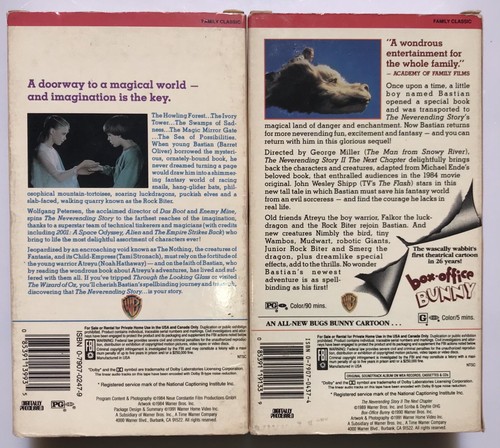 The Neverending Story & The Neverending Story 2: The Next Chapter VHS TAPES Lot - Picture 2 of 7