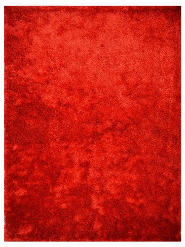 Hand Tufted Shag Polyester Area Rug Solid Light Red BBH Homes BBK00333 - Picture 6 of 6