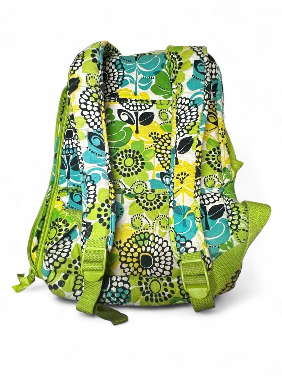 Vera Bradley Lime Up Green Paisley Floral Quilted Backpack Travel Cottage Vera Bradley Back Pack Lime main image 3