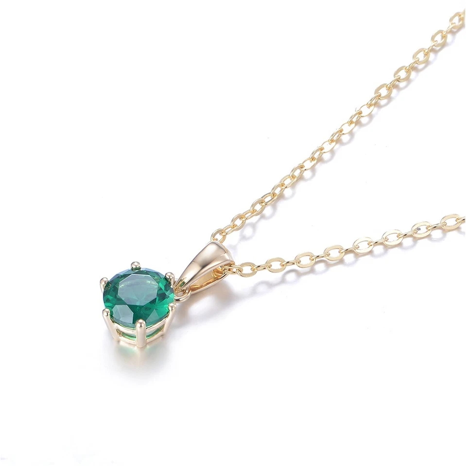 Ladies 18 Carat Solid Gold Brilliant Cut 0.75 Carat Emerald Solitaire Pendant — 第 2/4 张图片