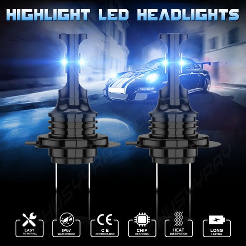 Kit de bombillas LED H7 haz alto/bajo 8000K Super 20000LM 2 luces azul hielo - Imagen 2 de 17