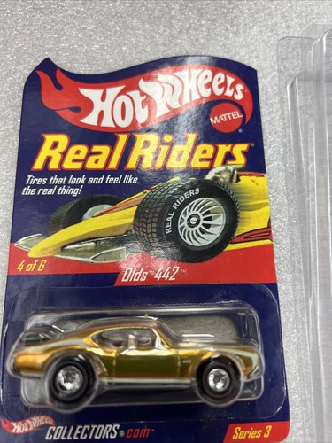 Hot Wheels Real Riders Olds 442 #4/6 Series 3 New On Card & Protecto Case B199 - Picture 3 of 14